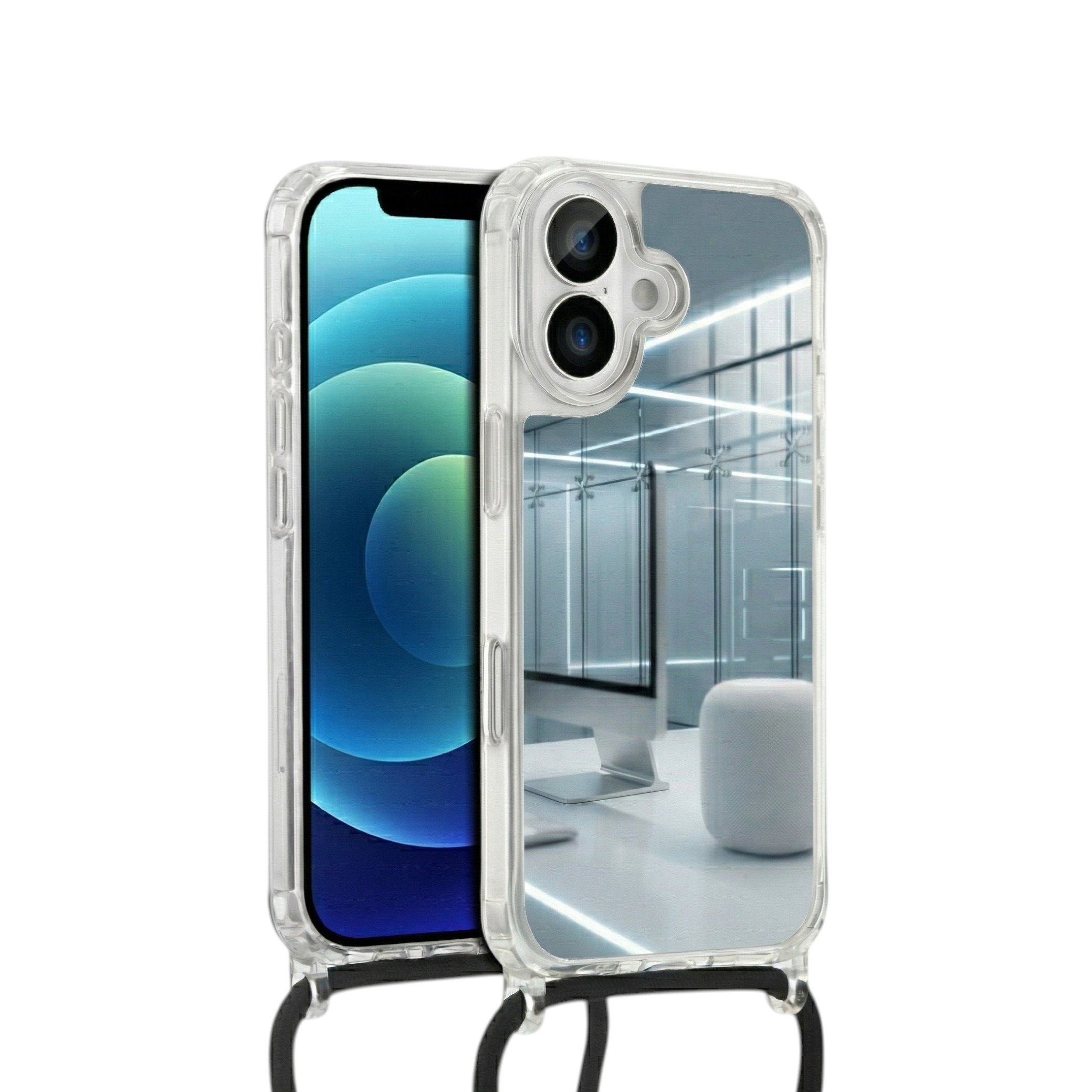 COVERME Coque Miroir iPhone 14 Pro (Cordon Noir)