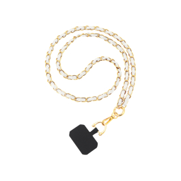 FAIRPLAY Chaine Longue Cuir 120cm DALIA (Blanc)